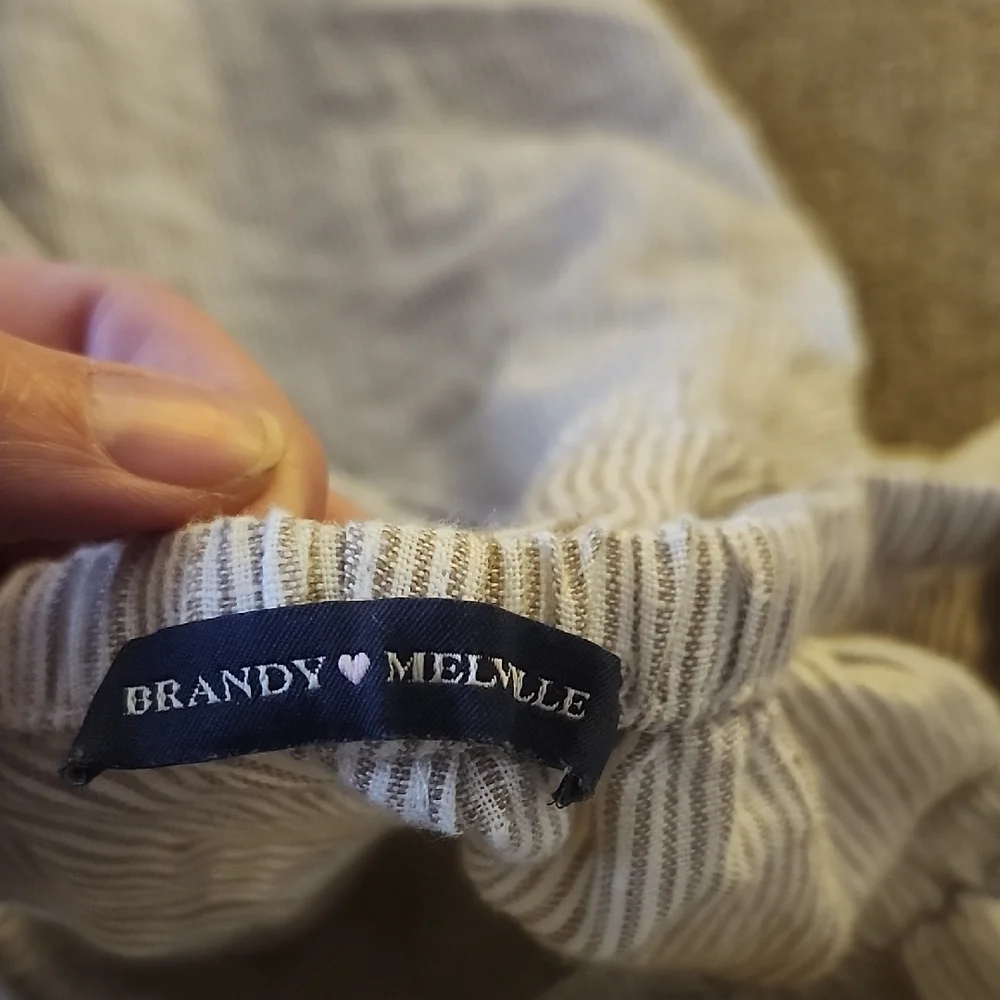Brandy Melville Blue and White Striped Joggers - Picture 2 of 4